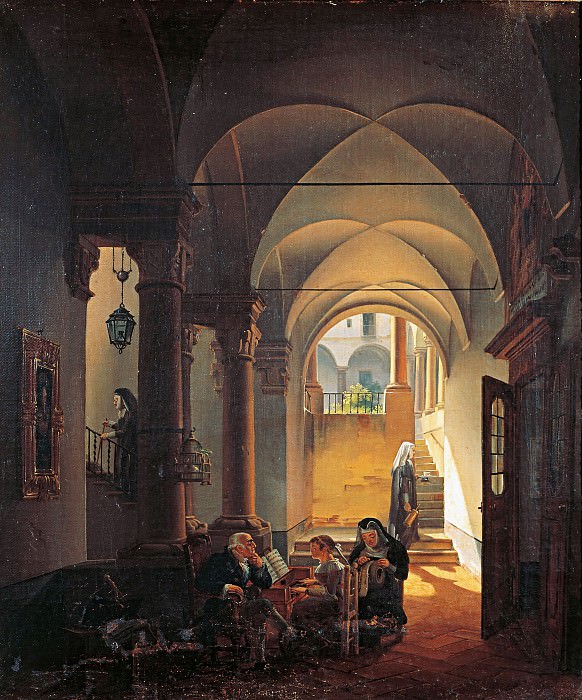 Inside the monastery. Giovanni Migliara