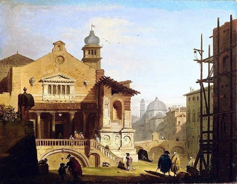 Venetian church with eighteenth-century specks. Giovanni Migliara