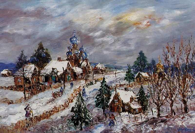 Makkes Jan Winter landscape Sun. Ян Маккес