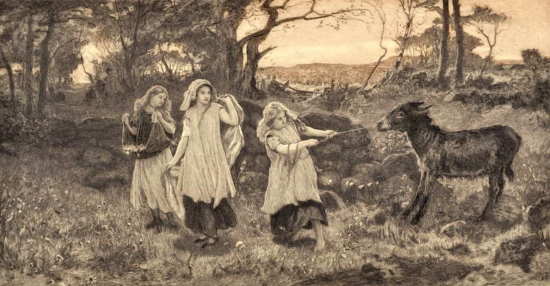 Three Girls and a Donkey. Robert Walker Macbeth