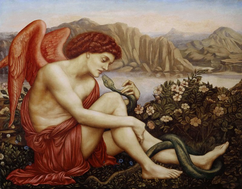 The Angel with the Serpent. Evelyn De Morgan