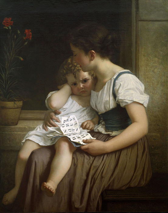 Young Woman and Child. Hugues Merle