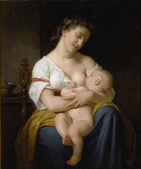 Mother And Child. Hugues Merle