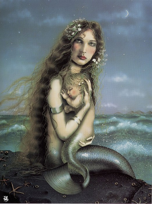 Mermaids Mermaid and Child. David Delamare