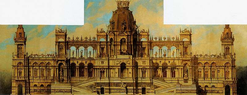 Эскиз фасада дворца. Ханс Макарт