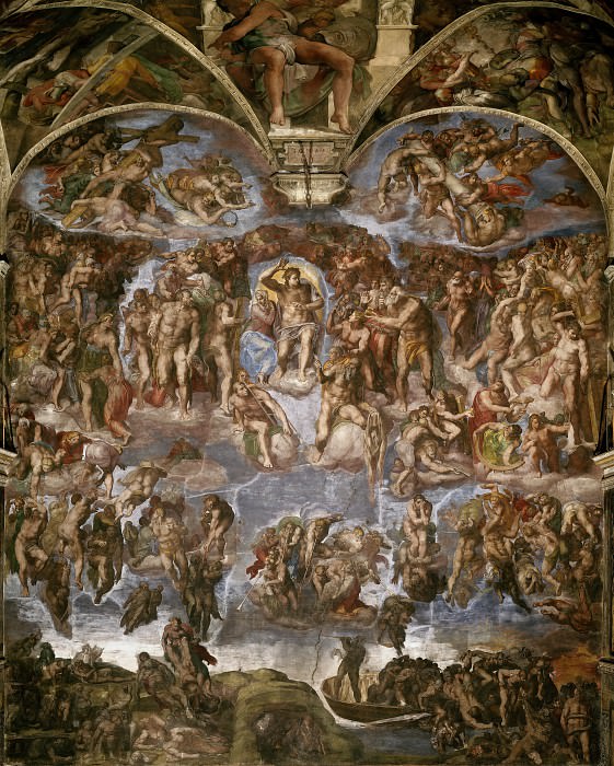 Last Judgement (before restoration 1990-94). Michelangelo Buonarroti
