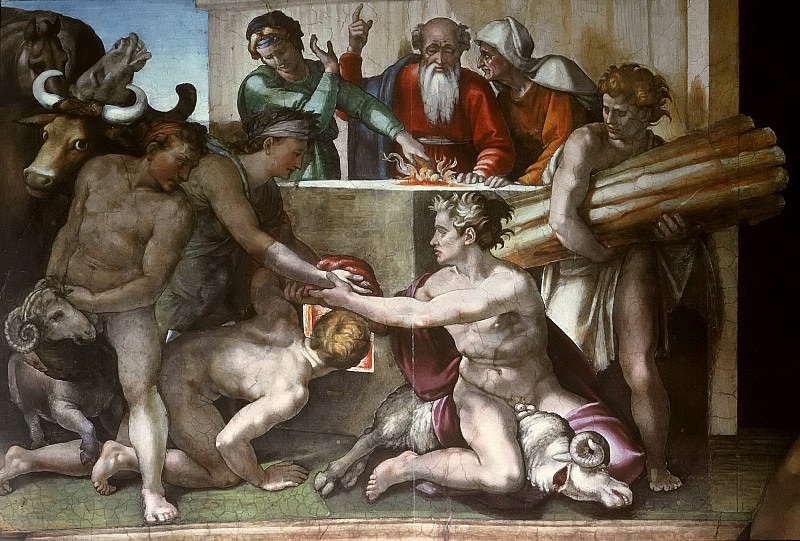 Жертвоприношение Ноя, Микеланджело Буонарроти