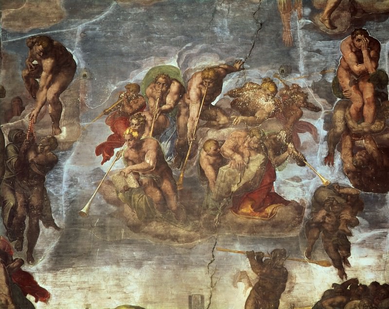 Last Judgement (fragment, before restoration 1990-94). Michelangelo Buonarroti