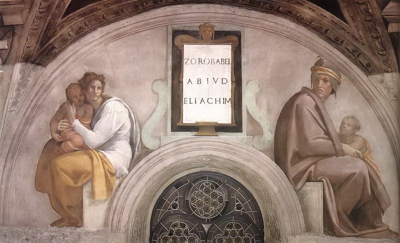 Zerubbabel - Abiud - Eliakim. Michelangelo Buonarroti