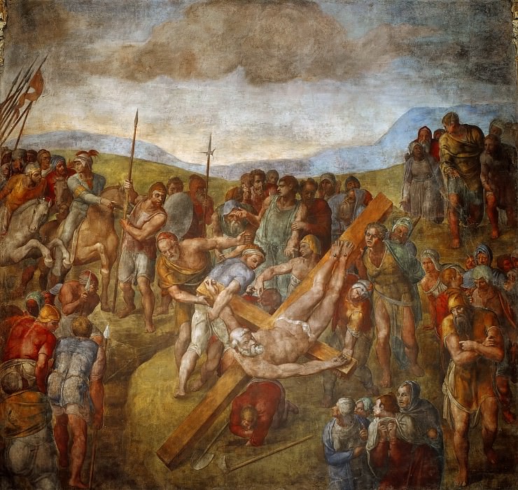 Crucifixion of Saint Peter. Michelangelo Buonarroti