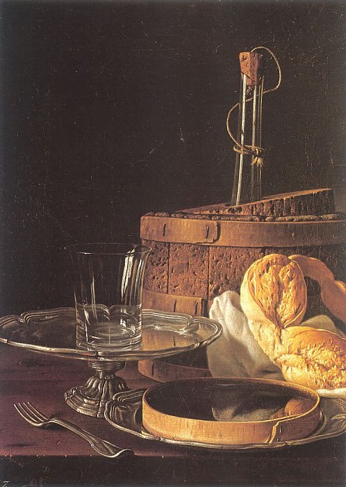 Still life with a glass. Luis Eugenio Meléndez