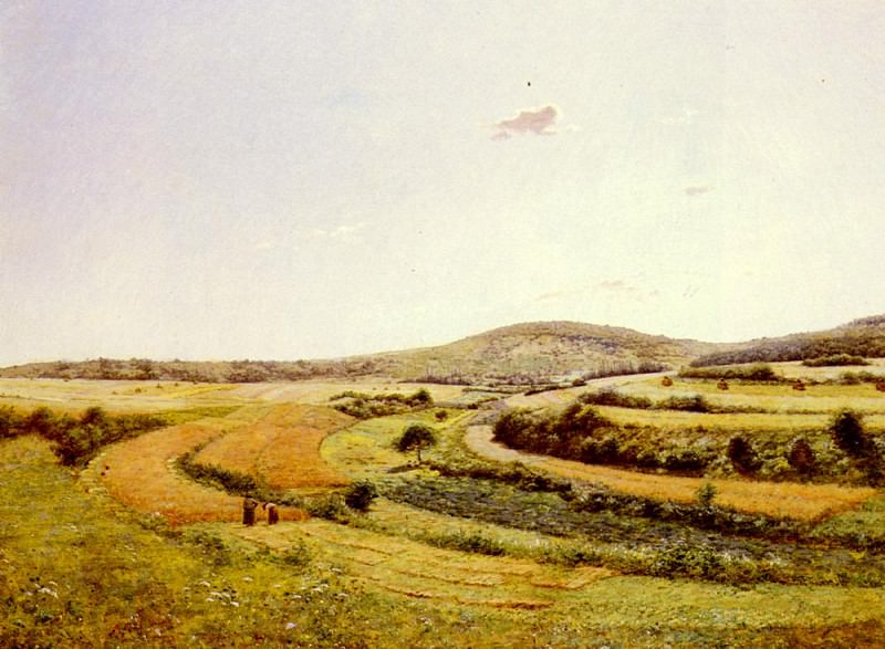 Harvesters In An Extensive Landscape. Jean Ferdinand Monchablon