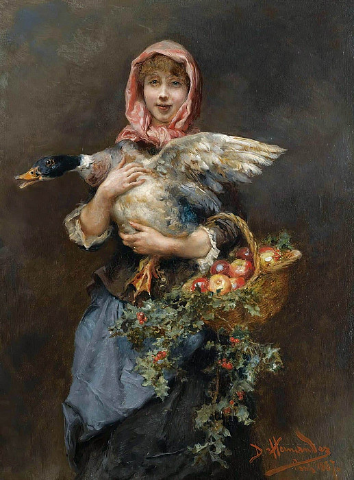 Muchacha Con pato (The duck Girl). Daniel Hernández Morillo