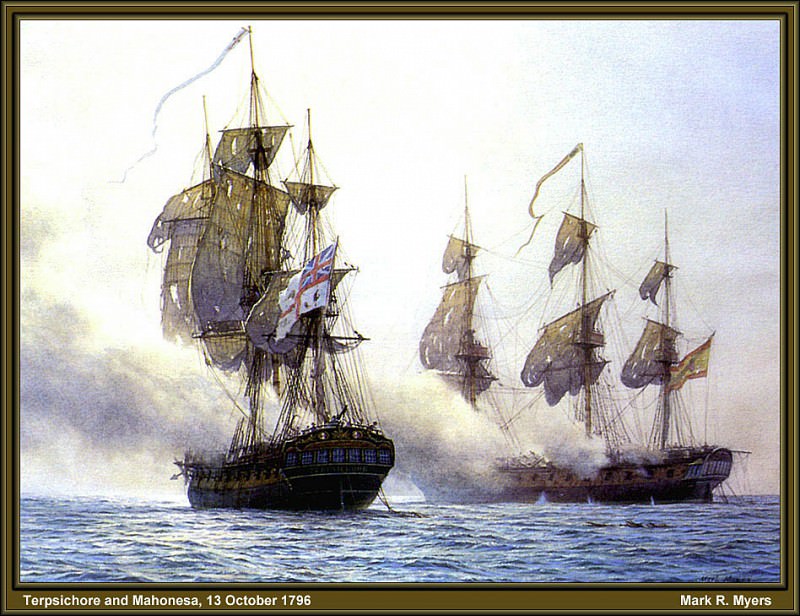 Корабли -Терпсихора- и -Махонеса- 13 октября 1796 г.. Марк Ричард Майерс
