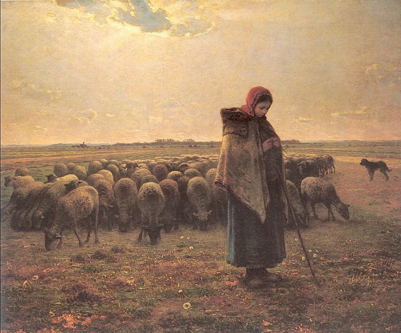Пастушка со своим стадом. Жан-Франсуа Милле