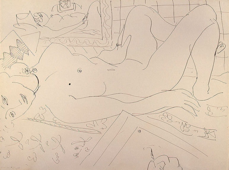 Лежащая обнаженная (Художник и его модель), 1935. Анри Матисс