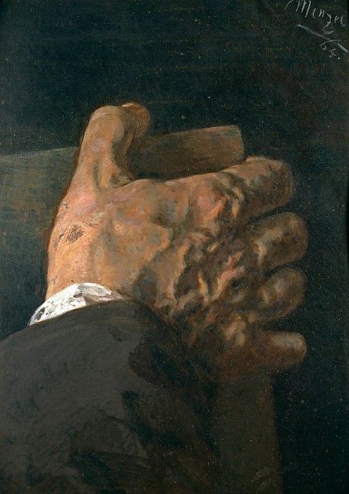 Hand with a Book. Adolph von Menzel