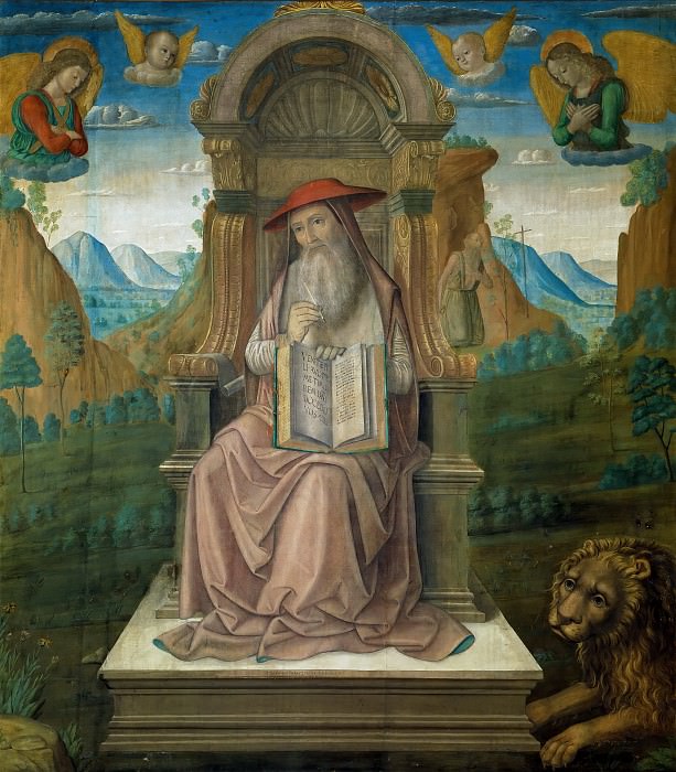 Saint Jerome Enthroned. Giovanni Santi
