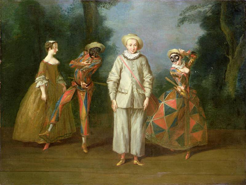 Pierrot and Harlequin. Philippe Mercier