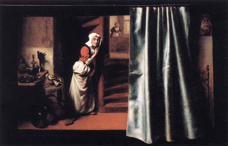 Eavesdropper with a Scolding Woman. Nicolaes Maes