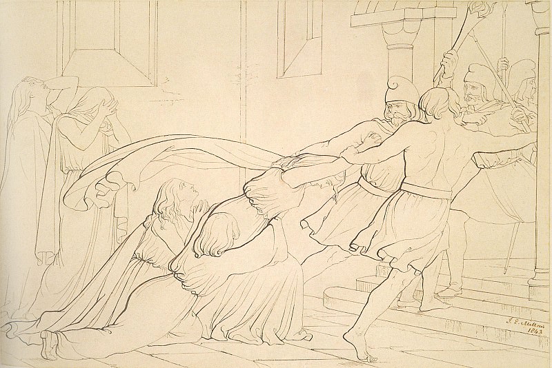 Millais Elgiva seized by order of Odo Archbishop of Canterbury. John Everett Millais