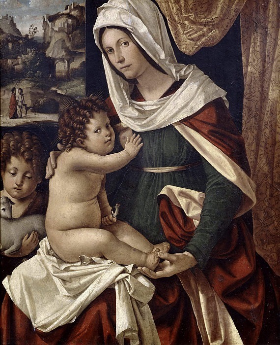 Madonna and Child with San Giovannino. Altobello Melone