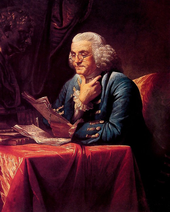 Portrait of Benjamin Franklin. Дэвид Мартин