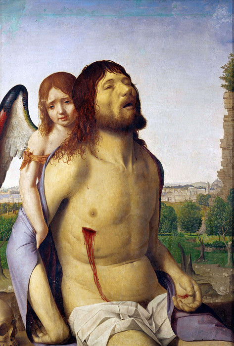 The Dead Christ Supported By An Angel. Antonello da Messina