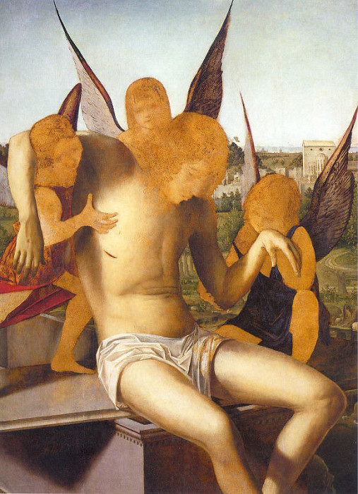 Christ Supported by Three Angels. Antonello da Messina