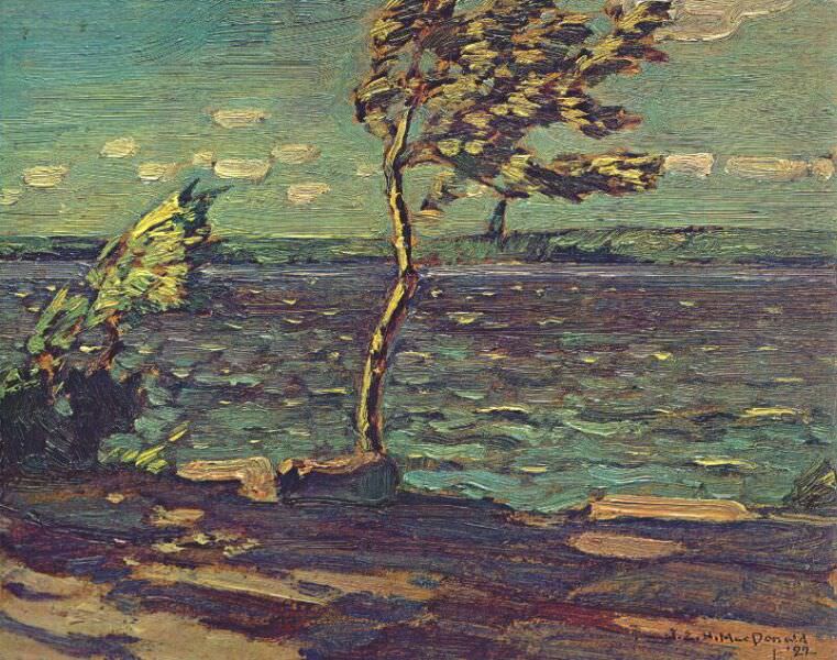 Ветреный день, маленькое голубиное озеро, 1922. Джеймс Эдуард Херви Макдональд
