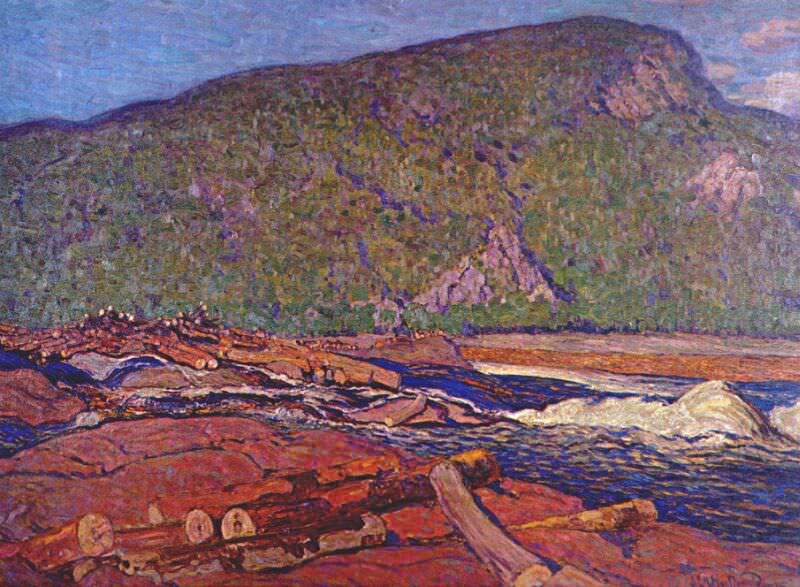 logs on the gatineau 1915. James Edward Hervey Macdonald