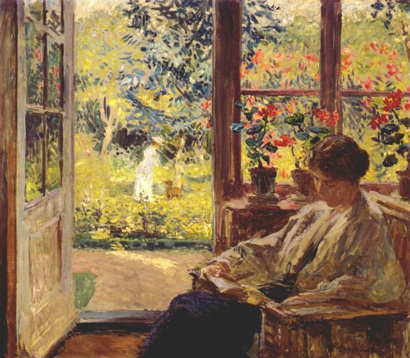 Woman Reading by a Window. Julius Garibaldi Melchers