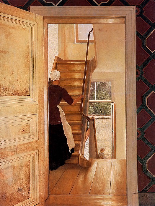 Interior With Staircase. Hendrik Willem Mesdag