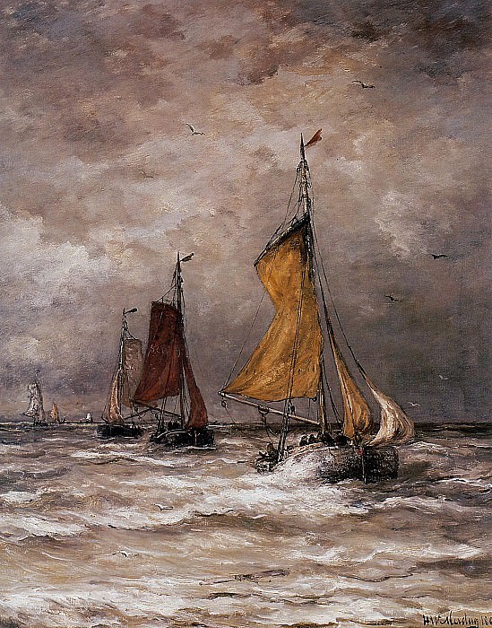 Return fishing ships. Hendrik Willem Mesdag