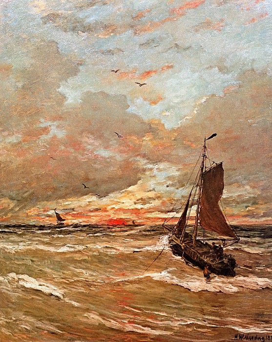 Sunset In Stormy Weather. Hendrik Willem Mesdag
