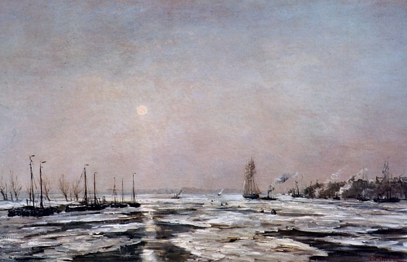 Ice On The River. Hendrik Willem Mesdag
