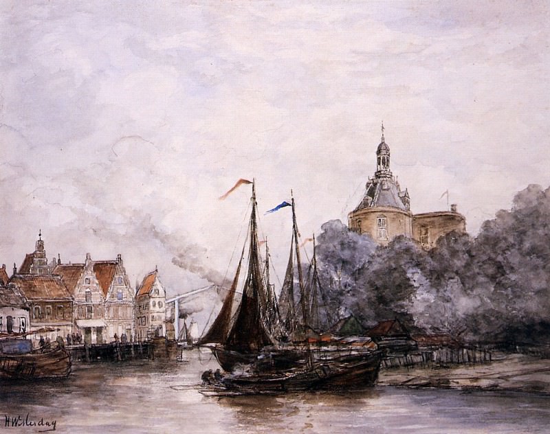 The Port Of Enkhuizen. Hendrik Willem Mesdag