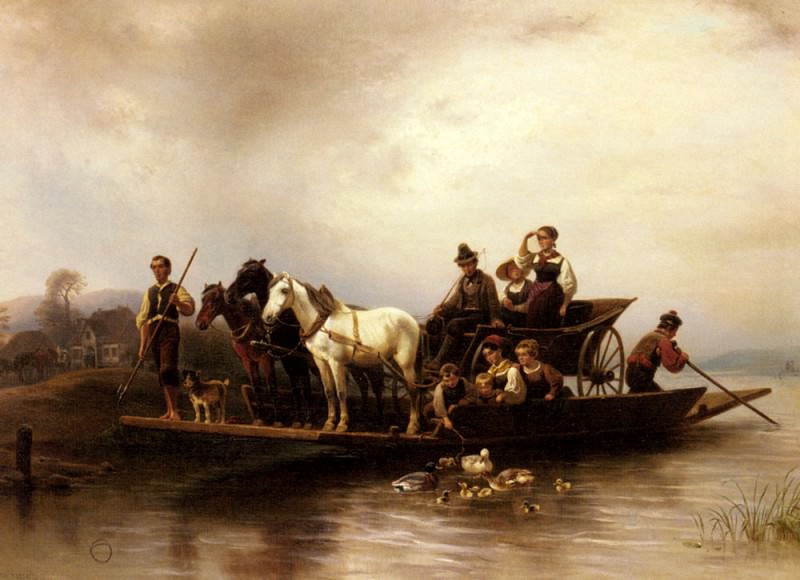 Meyerheim Wilhelm Alexander The Arrival Of The Ferry. Вильгельм Александр Мейерхайм