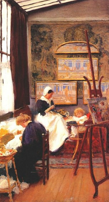 macmonnies dans la nursery (painting atelier at giverny) 1897-8. Фредерик Макмонни