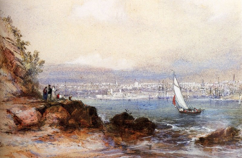 Martens Conrad View Of Sydney Harbour. Конрад Мартенс