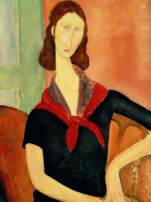 Young Woman (With Silk Neckerchief), Modigliani - 1600x1200. Amedeo Modigliani