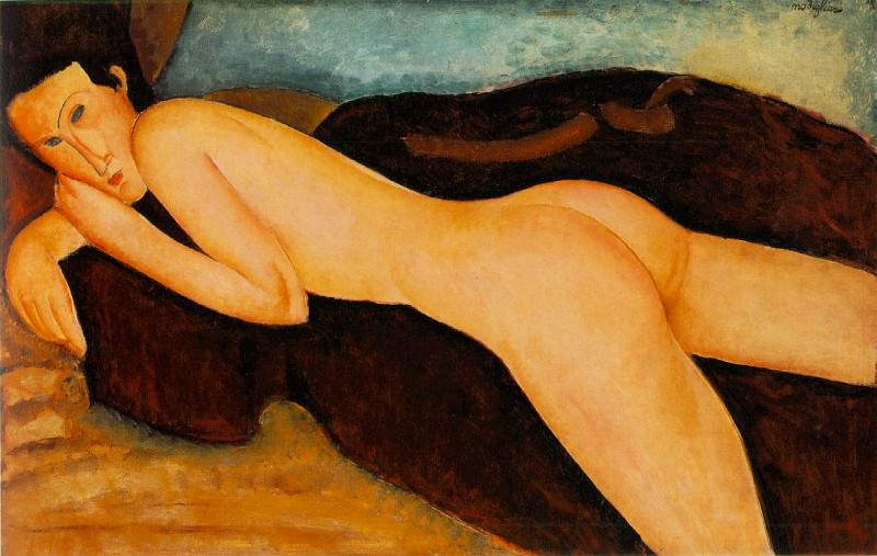 Лежащая обнаженная со спины, 1917. Амедео Модильяни