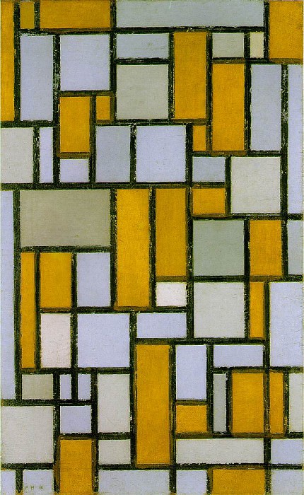 Composition with Gray and Light Brown, 1918, 80.2x4. Piet Mondrian