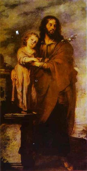 Joseph with Infant Christ. Bartolome Esteban Murillo