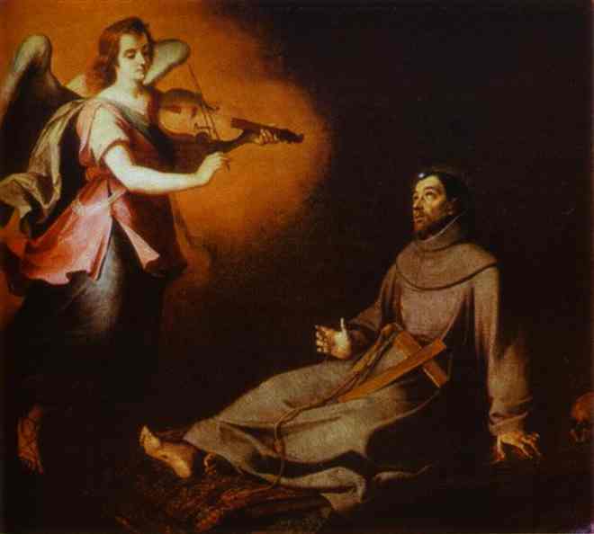 Vision to St. Francis. Bartolome Esteban Murillo