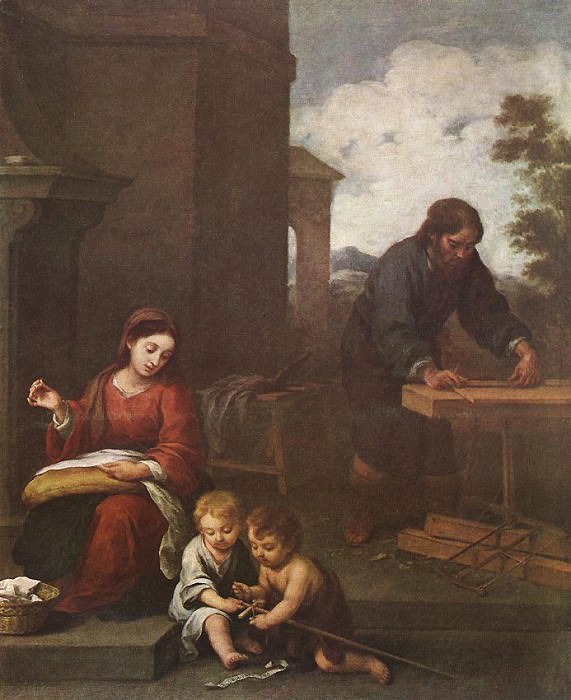 Holy Family with the Infant St John. Bartolome Esteban Murillo