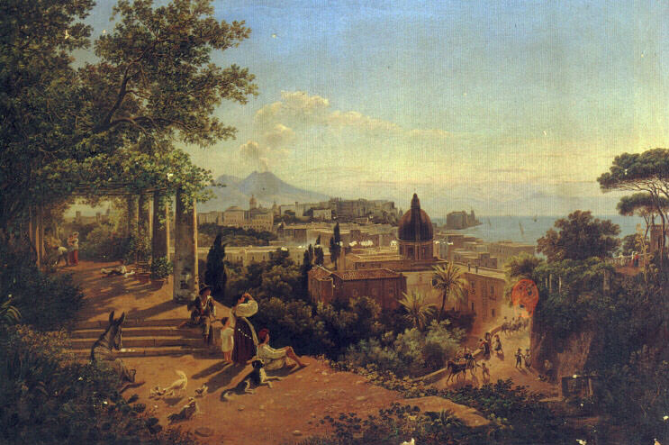 A View of the Bay of Naples and Vesuvius. Friedrich Mayer