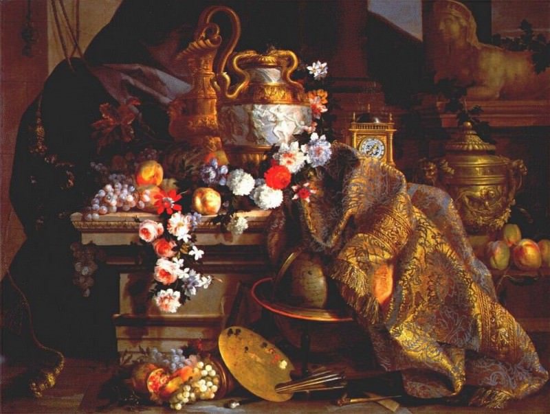 monnoyer sumptuous still life 1665. Жан-Батист Моннойер