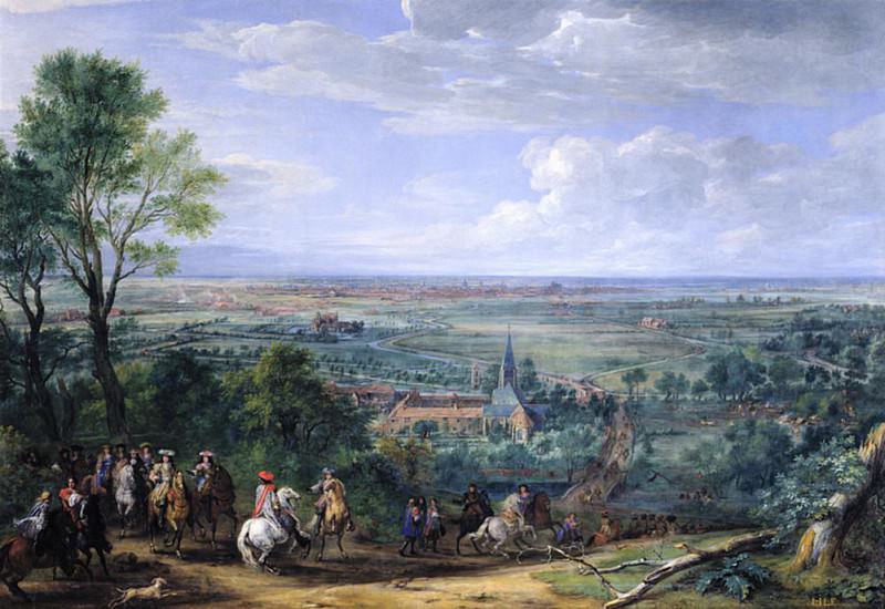 Louis XIV (1638-1715) at the Siege of Lille facing the Priory of Fives, August 1667. Adam Frans Van der Meulen