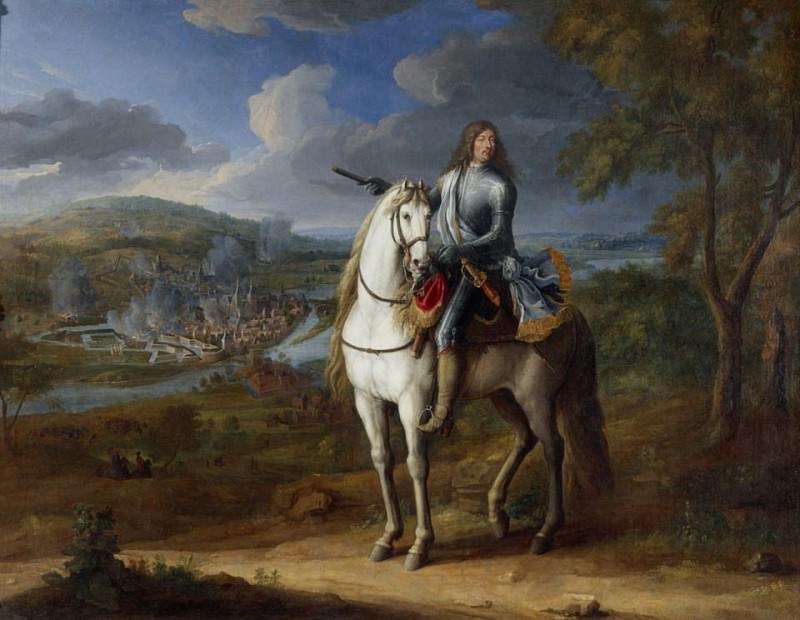 Equestrian portrait of Henri de la Tour dAuvergne before Maastricht. Adam Frans Van der Meulen